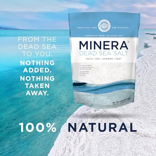 Minera Coarse Grain Dead Sea Salt for Bath & Soaking – 10 lbs, Fast-Dissolving, 100% Pure & Natural, Unscented, Skin-Nourishing Bulk Sea Salt