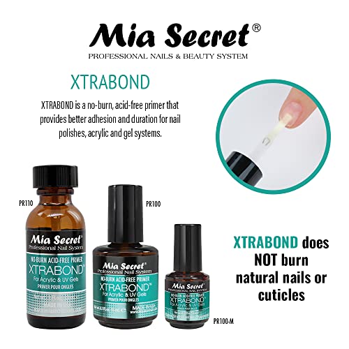 Mia Secret Professional Natural Nail Prep Dehydrate and Xtra Bond, Acid-Free Primer Set. Superior Bonding Primer for Acrylic Powder and Gel Nail Polish. Nail, Long-Lasting.