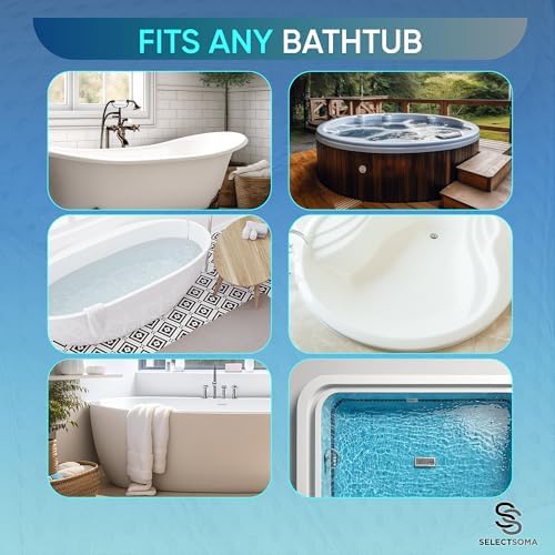 SelectSoma Premium Bathtub Pillow with Thick 4D Mesh for Head, Neck & Back Support - Luxury Quick-Drying Bath Pillow with 6 Strong Suction Cups for Tub Comfort
