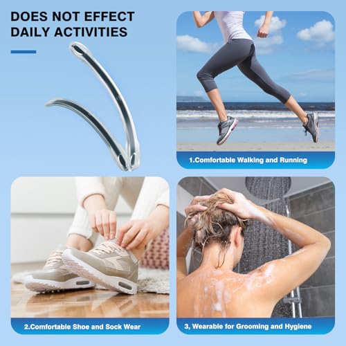 Titanium Alloy Ingrown Toenail Treatment, Ingrown Toenail Corrector Kit Specially Designed for Curved Nail Repair with Clip & Pusher & Protector Tool