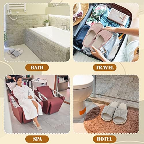Mepase 8 Pairs Disposable House Slipper for Guests Open Toe Breathable Comfortable Spa Slippers for Indoor Home