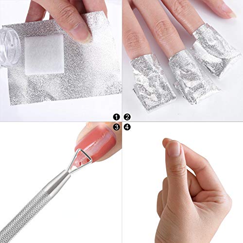 BTYMS 400 Pcs Gel Nail Polish Remover Wraps Nail Foil Wraps Soak Off Cotton Pads Lint Free Finger Nail Wipes
