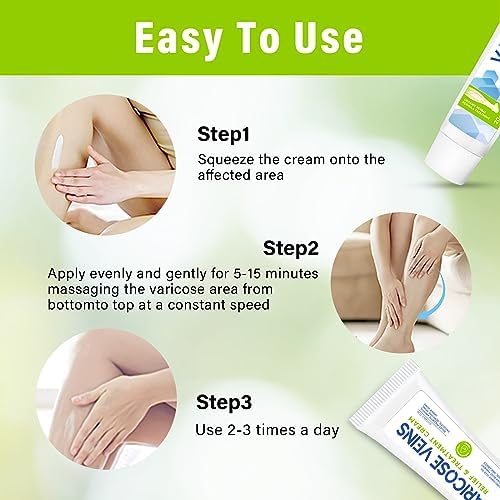 MOSKILA Varicose Veins Treatment for Legs, Nature Varicose Veins Cream, Effective Varicose Veins Treatment for Varicose & Spider Veins, Relieve Leg Swelling & Fatigue Relief, 0.7oz