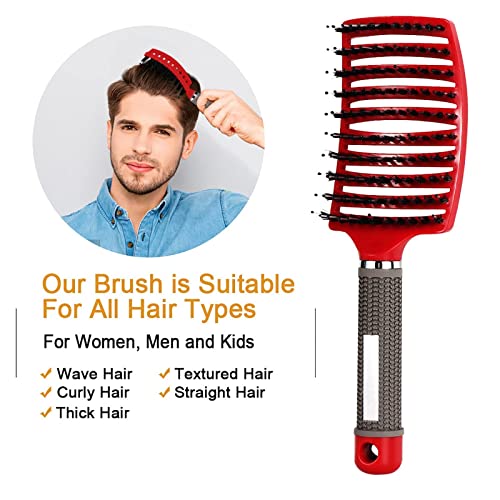 Detangling Brush, Curved and Vented for Wet or Dry Detangling Hair Brush for Men, Women & Kids’ Long, Thick, Thin, Curly & Tangled Hair (Colorful)