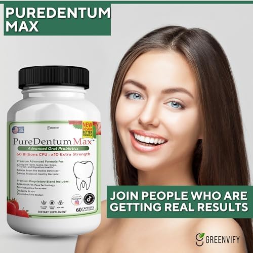 PureDentum for Gums and Teeth Health & Fresh Breath - 40 Billion CFU Advanced Oral Probiotics for Mouth Bad Breath, Capsule Supplement - 3 Pack