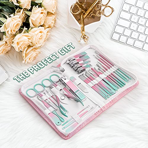 WOAMA Manicure Set 30 In 1 Pedicure Kit Nail Clippers Set Manicure Kit Professional Stainless Steel Nail Kit For Women Men