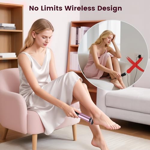 Upgrade Wireless Electric Callus Remover for Feet, 2 in 1 Rechargeable Electric Foot File Grinder for Heel Hand with 6 Speed and Sandpaper, Pedicure Tool for Feet Dead Skin
