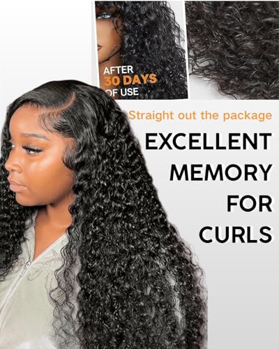 serwell 28 Inch Water Wave Lace Front Wigs Human Hair 13x6 HD Lace Front Wigs Human Hair 200% Density Wet and Wavy Lace Front Wigs Human Hair Glueless Deep Wave Lace Front Wigs Pre Plucked