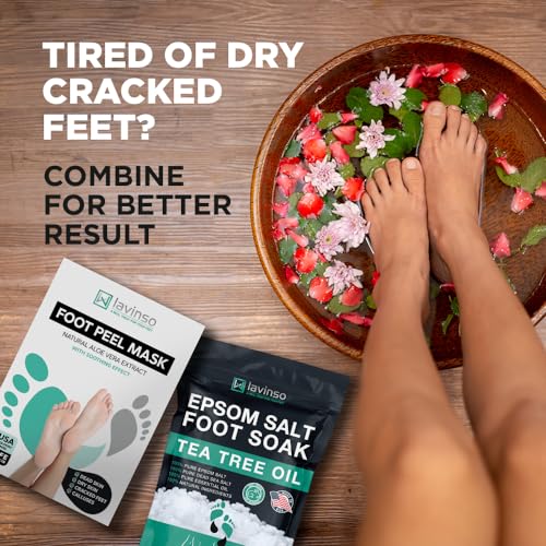 Tea Tree Oil Foot Soak with Epsom Salt - Made in USA - for Toenail Health, Athletes Foot, Stubborn Foot Odor, Softens Calluses & Soothes Sore Tired Feet - 1 LB