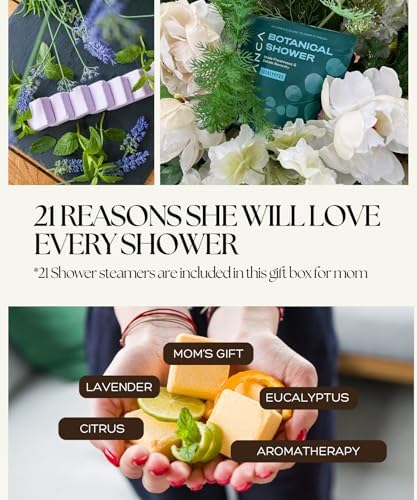 Shower Steamers Aromatherapy Gift Set - 21 Shower Bombs in Eucalyptus, Lavender, Citrus Scents Made in USA - Mothers Day Gifts for Mom from Daughter, Self Care Birthday Gifts for Women Her