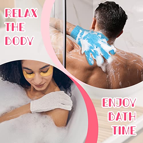 Tegeme 100 Pcs Exfoliating Gloves Bulk Double Sided Nylon Colorful Bath Shower Gloves for Men Women Beauty Spa Massage Shower Deep Clean Body Skin Scrubber Bathing Accessories,13 Colors