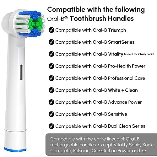 Replacement Toothbrush Heads Compatible with Oral-B Braun, 20 Pcs Professional Electric Toothbrush Brush Heads for Oral B Replacement Head Refill Pro 500/1000/1500/3000/3757/5000/7000/7500/8000