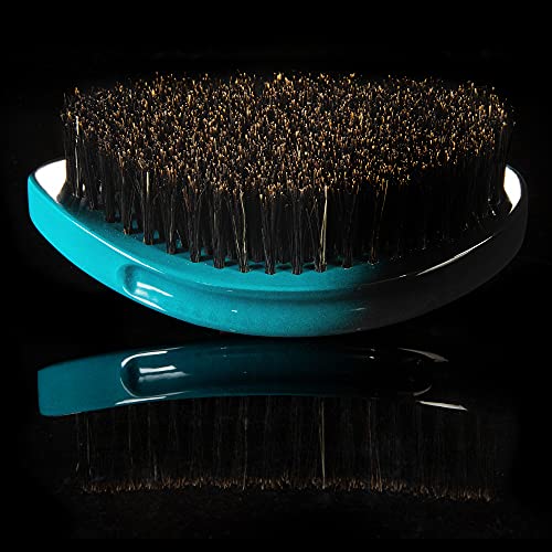 Torino Pro Curve Wave brush #156- Medium 100% Boar Bristle Curved 360 Wave Palm Brush - Great for laying down 360 waves and use before using wave cap or durag - Luxury wave brush for men 360