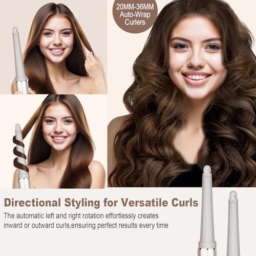 Long Curling Iron Conical Barrels Attachment for Shark FlexStyle Accessories, 0.78-1.4Inch Auto-Wrap Curlers for Thin Lighter Hair to Defined Curls or Voluminous Bouncy Waves