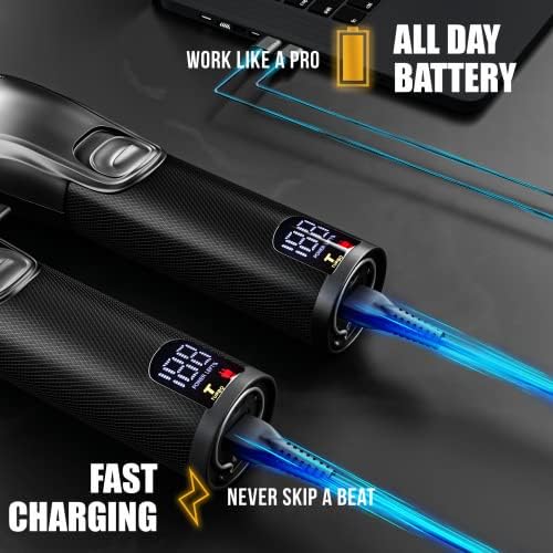 Novah® Professional Hair Clippers for Men, Professional Barber Clippers and Trimmer Set, Mens Cordless Hair Clipper for Barbers Haircut Fading Kit Fade - Gold