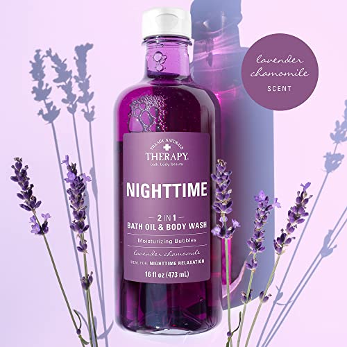 Village Naturals Therapy, Foaming Bath Oil and Body Wash, Nighttime Relief, 16 oz, Pack of 2