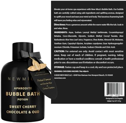 Premium Bubble Bath Long Lasting Foaming Bubbles Romantic Bath for Couples Cherry Chocolate Oud Moisturizing Relaxing Stress Relief Calming Spa Gift