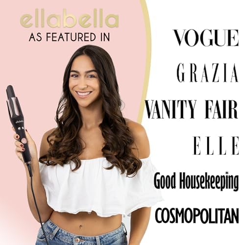 ELLA BELLA® Automatic Rotating Curling Iron • Auto Hair Curlers • Easy to Use • Digital Display to Accurately Control Temperature • Transform Your Look in Seconds • Ideal for Longer Hair