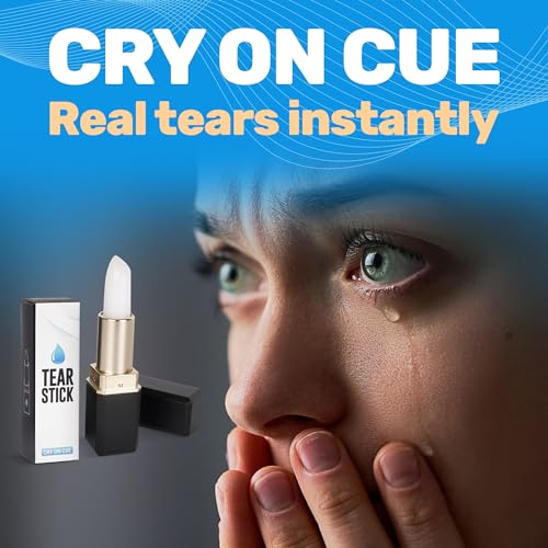 [2 Pack] Professional Tear Stick For Actors - Cry On Cue With Real Tears & Wet Eyes - Natural Menthol Formula Designed for Auditions, Theater, Film & TV - Enhance Emotions - Easy To Apply & Remove