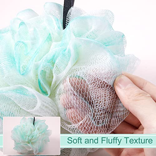 Shellwei 48 Pack Bath Sponge Shower Loofahs Bulk Pack 50g Soft Net Body Scrubber Shower Pouf Sponge Ball Body Mesh Pouf Exfoliating Bath Scrunchies for Men and Women