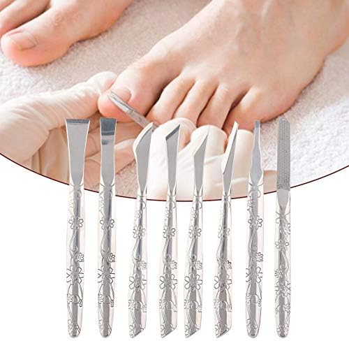 Watris Veiyi 8PCS Foot Shaver Pedicure Tool, Pedicure Knives Set, Stainless Steel Dead Skin Removal Kit, Foot File Callus Nail for Women Men Care Feet
