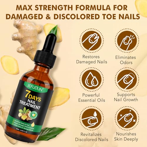 Ginger Nail Treatment, Nail Growth Serum, Nail Repair & Strengthening Oil, Ginger Cuticle Care Oil, Deep Hydration & Nourishing Support for Healthy Nails, 30ml, 2PCS