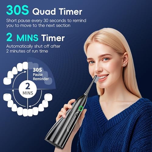 Electric Toothbrush with Water Flosser Combo, 3 Sonic Cleaning Modes, 5 Flossing Speeds, 4 Brush Heads, Portable Flossing Toothbrush for Adults Teeth Cleaning for Plaque Removal