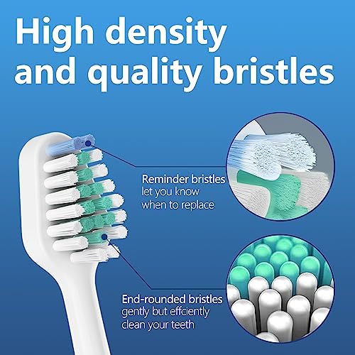 Replacement Toothbrush Heads for AquaSonic Duo Series and Home Dental Center Electric Toothbruh, NOT Compatible with Duo Series Pro, 5 White + 5 Black