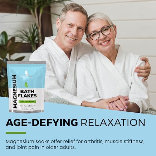 Magnesium Flakes - 8 LB Ultra Pure Magnesium Chloride Flakes in Resealable Pack - Use for Bath Soak or Foot Soak - A Better Alternative to Epsom Salt