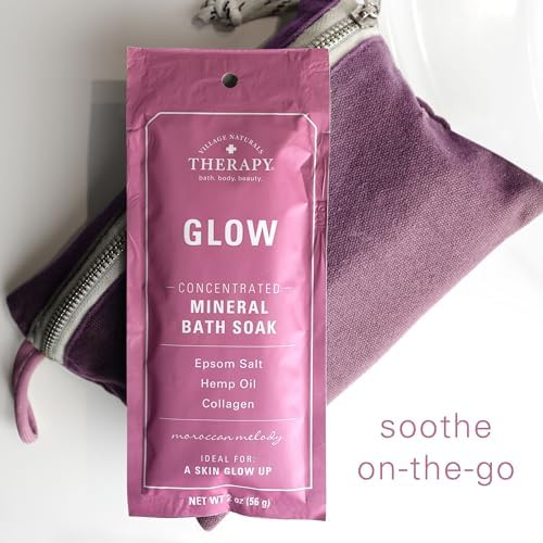 Village Naturals Therapy Glow Concentrated Mineral Bath Soak, Moroccan Melody Scent, 2 oz, Pack of 12