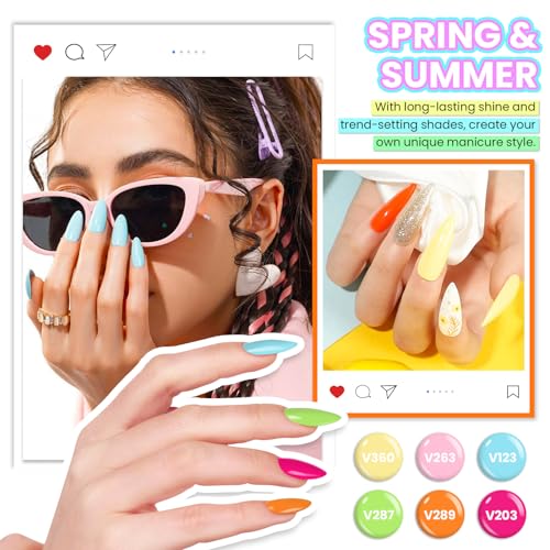 VANREESA Gel Nail Polish Kit with U V Light and Nail Drill Kit 75 Pcs Gel Polish Nail Set 45 All Season Colors Nail Polish Set Base Coat & 4 Effects Top Coat Complete Nail Kit Gifts for Women
