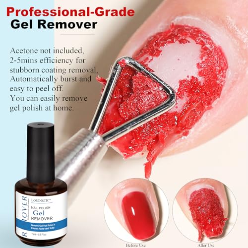 Gel Nail Polish Remover - Quick Gel Polish Remover for Nails in 3-5 Minutes, Gel Nail Remover Kit with Nail Cuticle Oil and Latex Tape, Easy Gel Remover removedor de esmalte gel