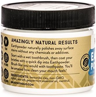 Redmond Earthpowder, All Natural Tooth and Gum Powder Bentonite Clay, Peppermint
