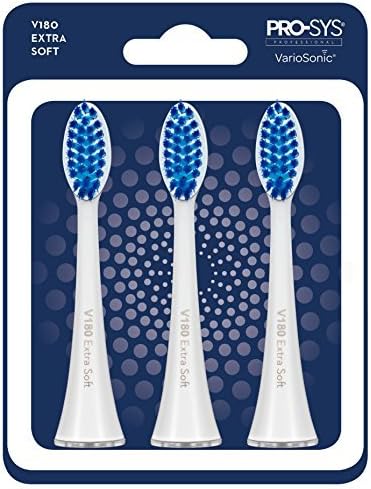 PRO-SYS® White VarioSonic® Electric Toothbrush Replacement Heads (V180 Extra Soft), Burst Brush Head, Pack of 3