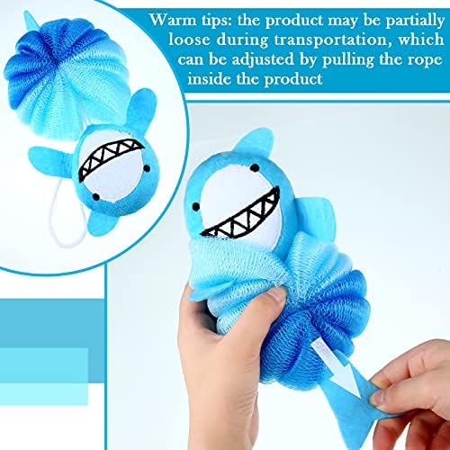 Tatuo 4 Pcs Animal Bath Loofahs Kids Body Loofah Cartoon Shower Cute Bath Sponge Pouf Body Scrubbers Mesh Sponge for Children Shower Baby Washing Exfoliating, 4 Style (Vivid Style)