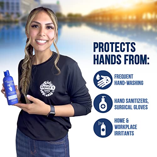 Gloves In A Bottle Non Greasy Healthcare Workers Hand Creams – Hand Cream for Nurses – Silicone Glove Cream – Water Resistant Dry Cracked Hands Treatment – Relief for Eczema – 2 oz & 8 oz with Pump