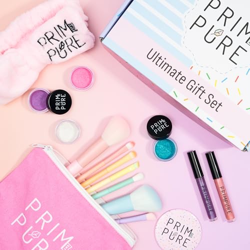 Prim and Pure Ultimate Mineral Makeup Gift Set | Perfect for Play Dates & Birthday Parties | Kids Safe Eyeshadow Makeup Mineral | Organic & Natural Makeup Kit | Made in USA