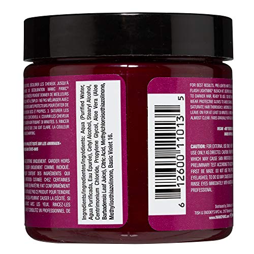 MANIC PANIC Classic Fuschia Shock Semi Permanent Hair Color - Dark Pink Hair Dye for Women & Men That Lasts 4-6 Weeks - Vegan, Ammonia & Cruelty-Free - Create & Mix Custom Shades (4oz)