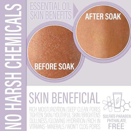 Vegan Milk Bath Soak Made with Moisturizing Coconut Milk Powder, Essential Oil, & Sweet Almond Oil for a Bath Bomb Dust Soothing Fizz & Relaxing Soak, 8 oz. (Rosemary Lavender)