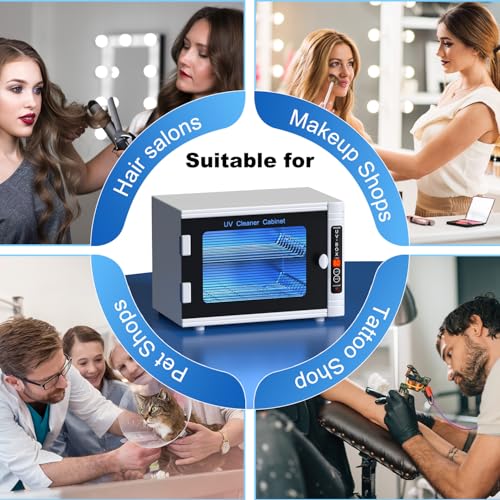 UV Light Nail Tool Cleaning Machine 12L High Capacity UV Cleaning Cabinet Salon Tools Cleaning Box with Timer Setting