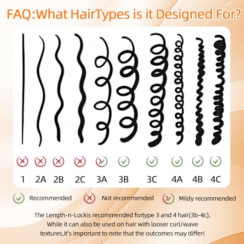 Lock Curly Hair Stretcher and Length Maintainer - Prevent Shrinkage with No-Heat Styling Net for An Elongated Look (13IN*4PCS)