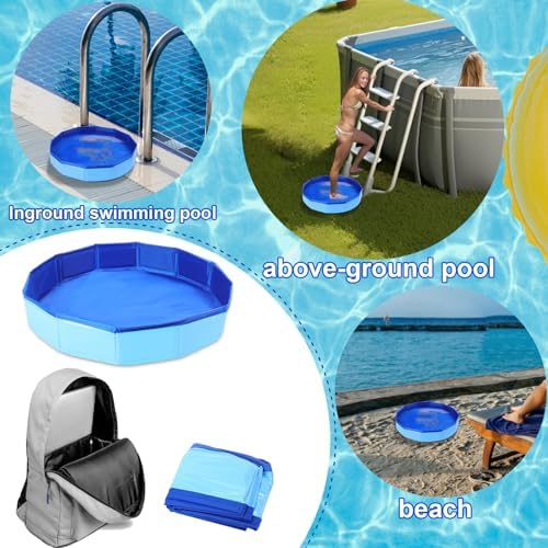 Mity rain Pool Foot Bath - Inflatable-Free and Foldable, Foot Soaking Bath Basin Portable for Pool Entry, Swimming Pools above Ground Essentials Swimming Pool Clean Feet Accessories, Blue