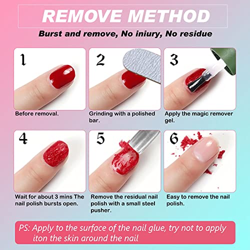 Nail Polish Remover, Magic Soak-Off Gel Nail Polish Remover-Quick,Professional Nail Polish Removers for Natural, Gel Nails (Green-3)