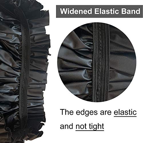 ELEBOX 4 Pack Premium Collection Super Jumbo Shower Cap Extra Large Shower Caps for Braids Shower Bonnets Women Waterproof Hair Caps for Spa Salon Shower Hat (X-Large, Black,Black,Blue,Gray)