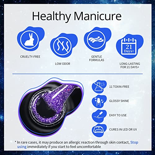 UR SUGAR Glitter Gel Nail Polish Set, 6 Colors Glitter 9D Cat Magnetic Black Nail Polish Color Changing Gel Polish Kit Hot Pink Purple Gold Colors Soak Off Gel Nails Kit Manicure Gift for Women