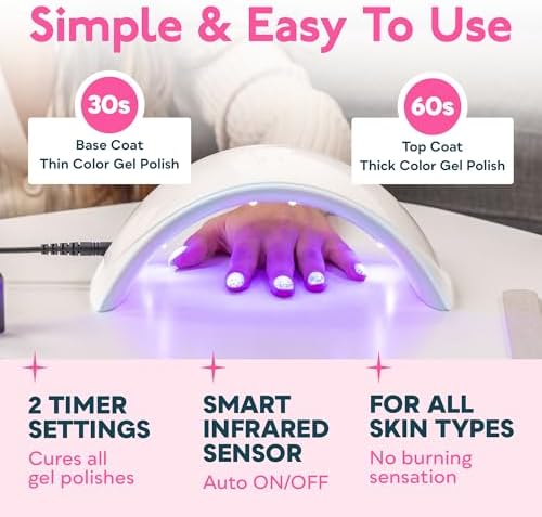 SUNUV UV LED Nail Lamp, Nail Dryer for Gel Polish UV Light for Gel Nails with Sensor 2 Timer SUN9C Blue Gift for Women Girl