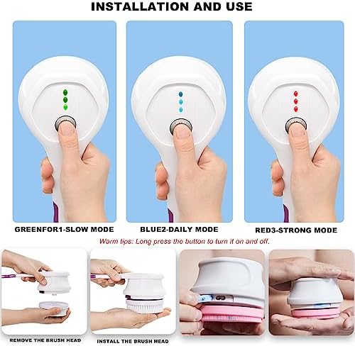 Electric Body Brush,5 Attachments Brush Heads Electric SPA Spin Scrubber for Shower Bathing Cleansing Wash Deep Cleaning with Silicone Rechargeable IPX7 Waterproof