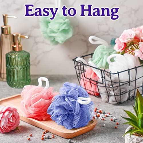 Umigy 36 Pcs Bath Sponge Shower 40g Loofahs Bulk Bath Luffas Exfoliating Body Scrubber Pack Soft Colorful Mesh Balls Puff Bathing Accessories for Men and Women Exfoliating Sponge
