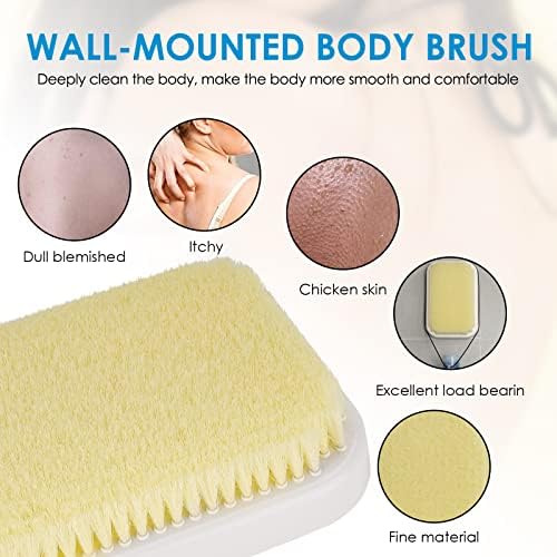 Wall Mounted Back Scrubber for Shower, Exfoliating Bath Wash Pad, Hands-Free Back Body Brush Scrubber for Men Women