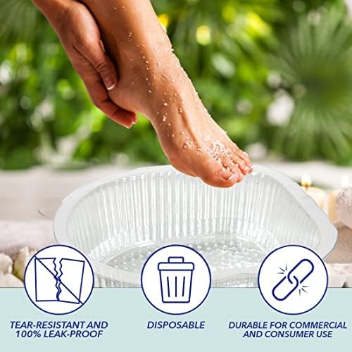 ForPro Professional Collection Universal Pedi Bath Liners - 50% THICKER - Fit Footsie Bath, Disposable Pedicure Foot Tub Liners for Foot Spa Basins & Foot Bath Soaks, Clear, 100-Count